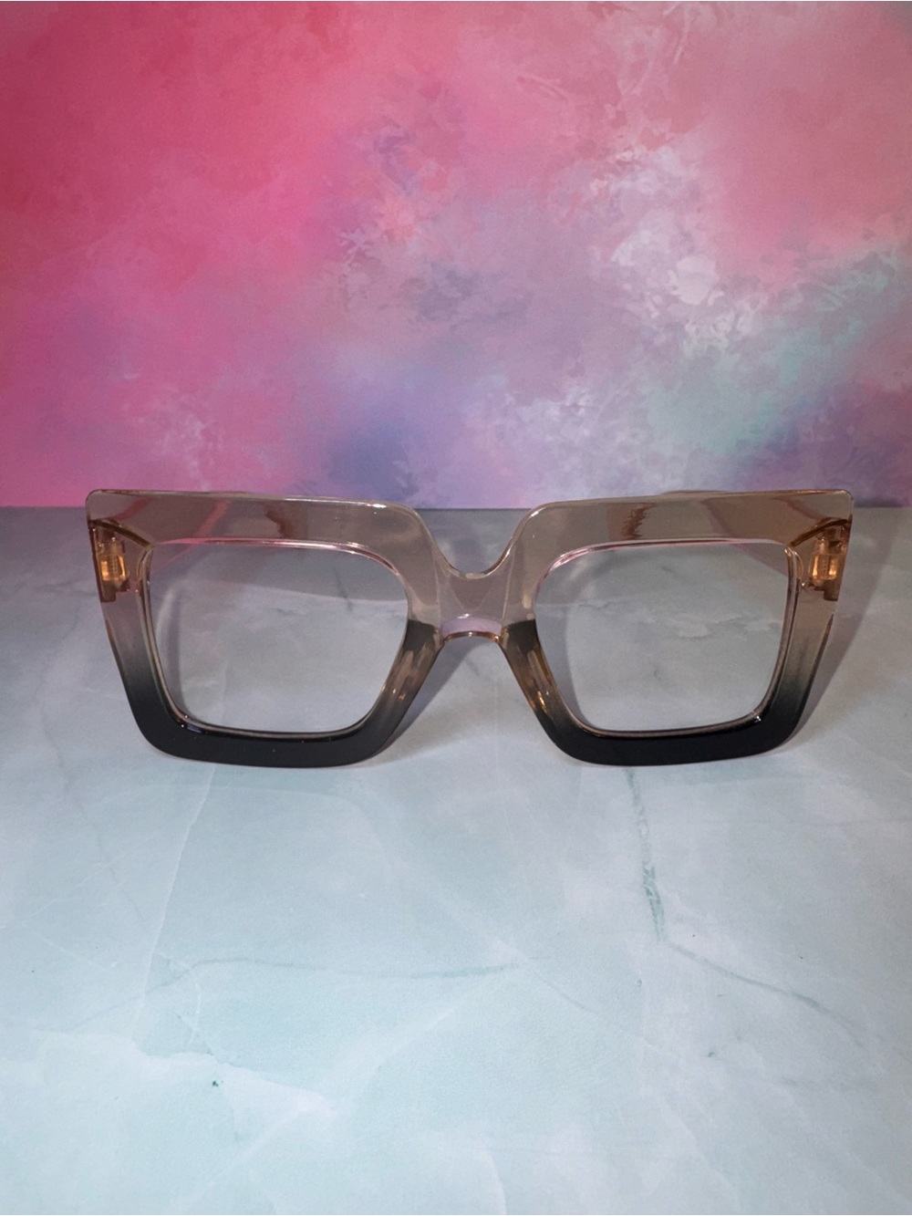 Oversized Square Women’s Glasses- Gradient Brown
